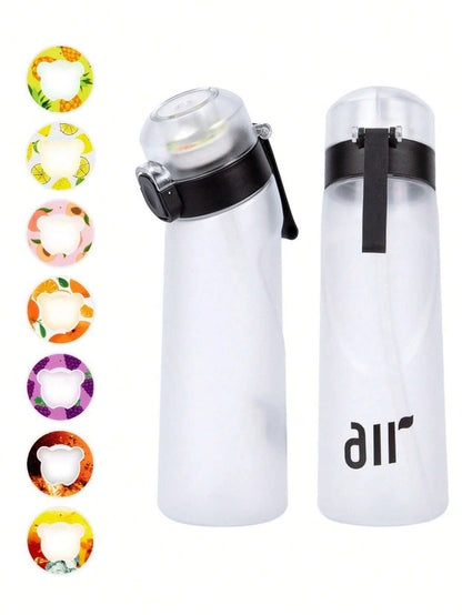 Bouteille d'eau à air avec dosette de saveur – Transparente, Portable, Anti-fuite