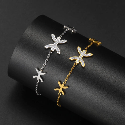 Bracelet Berbère Africain en Acier Inoxydable – Talisman en Zircon | Unisexe