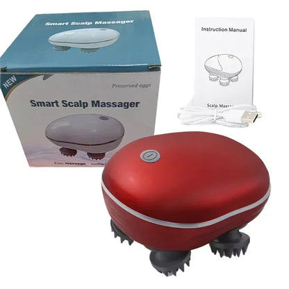 Masseur électrique pour le cuir chevelu et la tête, thérapie par lumière rouge, anti-stress, relaxation, massage corporel, élimine les tensions musculaires et la fatigue