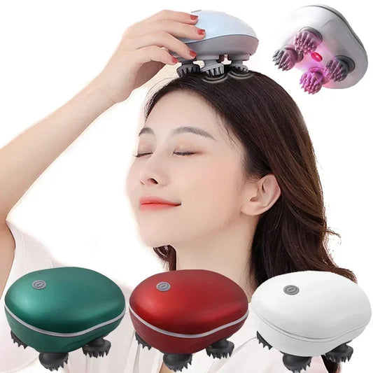 Masseur électrique pour le cuir chevelu et la tête, thérapie par lumière rouge, anti-stress, relaxation, massage corporel, élimine les tensions musculaires et la fatigue