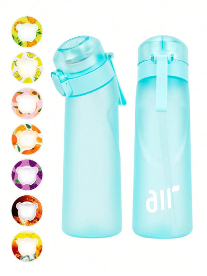 Bouteille d'eau à air avec dosette de saveur – Transparente, Portable, Anti-fuite