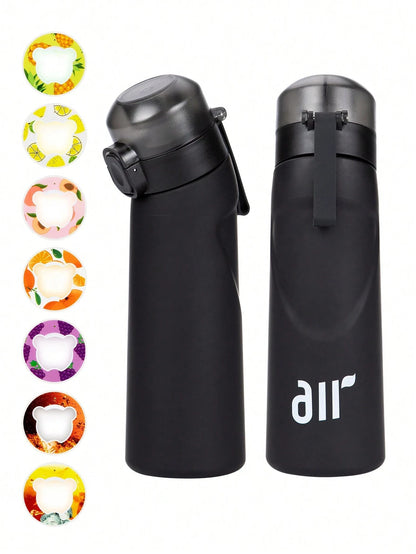 Bouteille d'eau à air avec dosette de saveur – Transparente, Portable, Anti-fuite