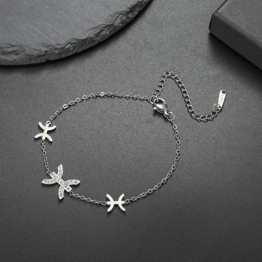 Bracelet Berbère Africain en Acier Inoxydable – Talisman en Zircon | Unisexe