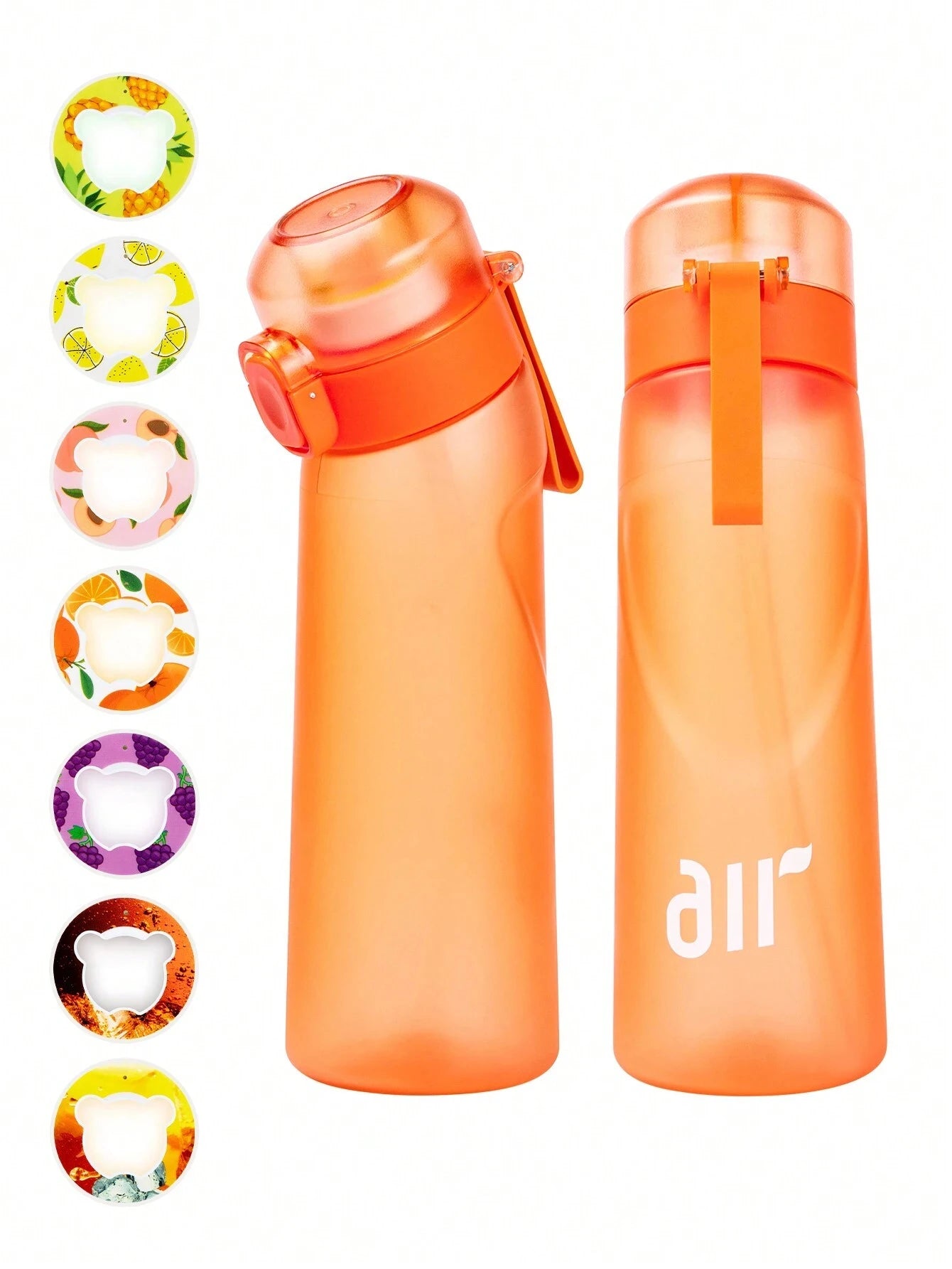 Bouteille d'eau à air avec dosette de saveur – Transparente, Portable, Anti-fuite