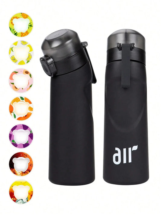 Bouteille d'eau à air avec dosette de saveur – Transparente, Portable, Anti-fuite