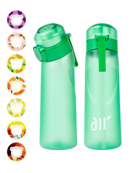 Bouteille d'eau à air avec dosette de saveur – Transparente, Portable, Anti-fuite